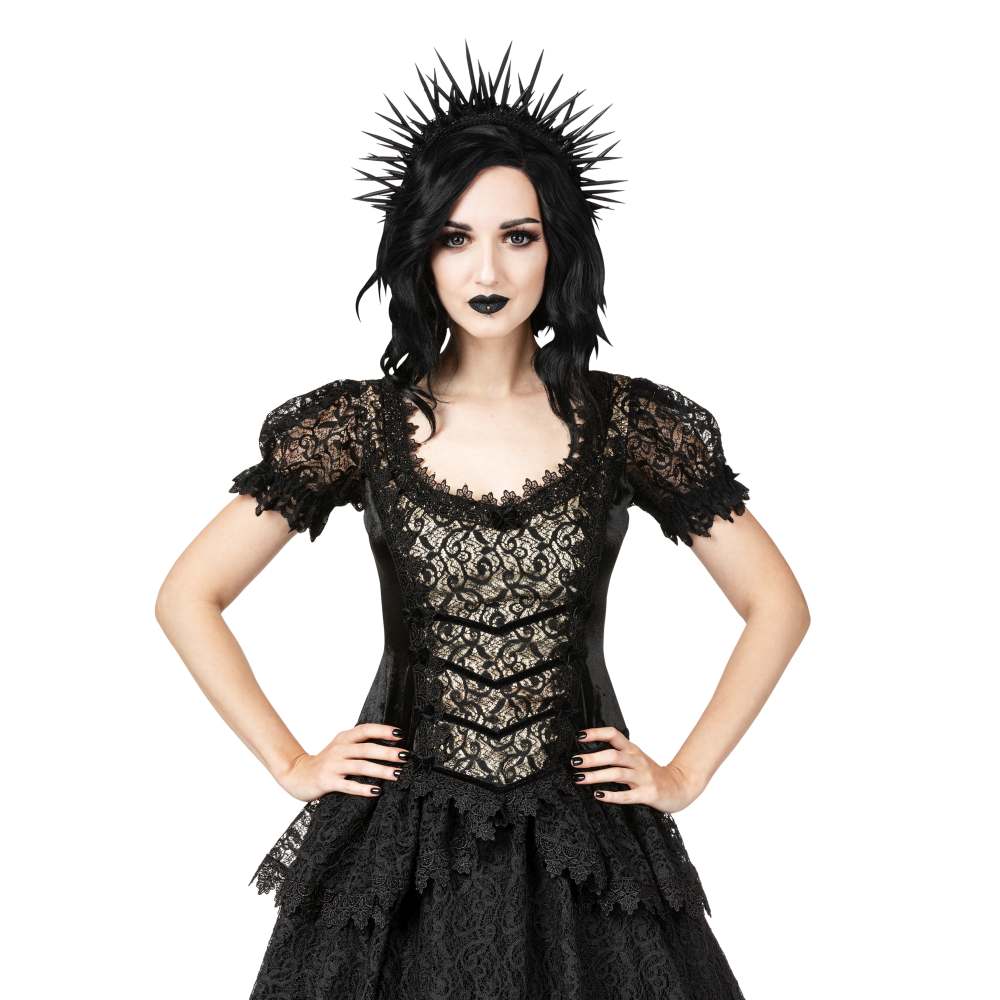 Sinister - 1339 Top - Zwart/Ivoorkleurig